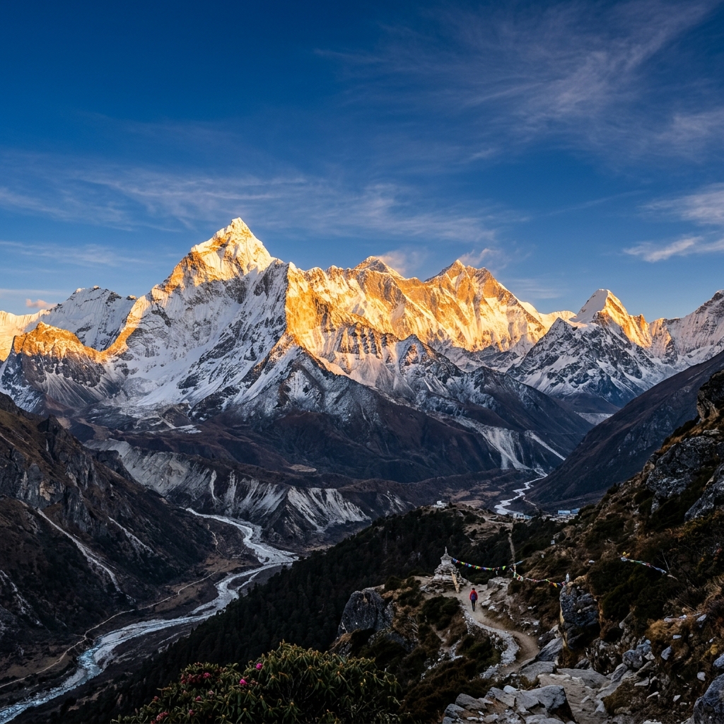 Snowclad Himalayas mountain peaks